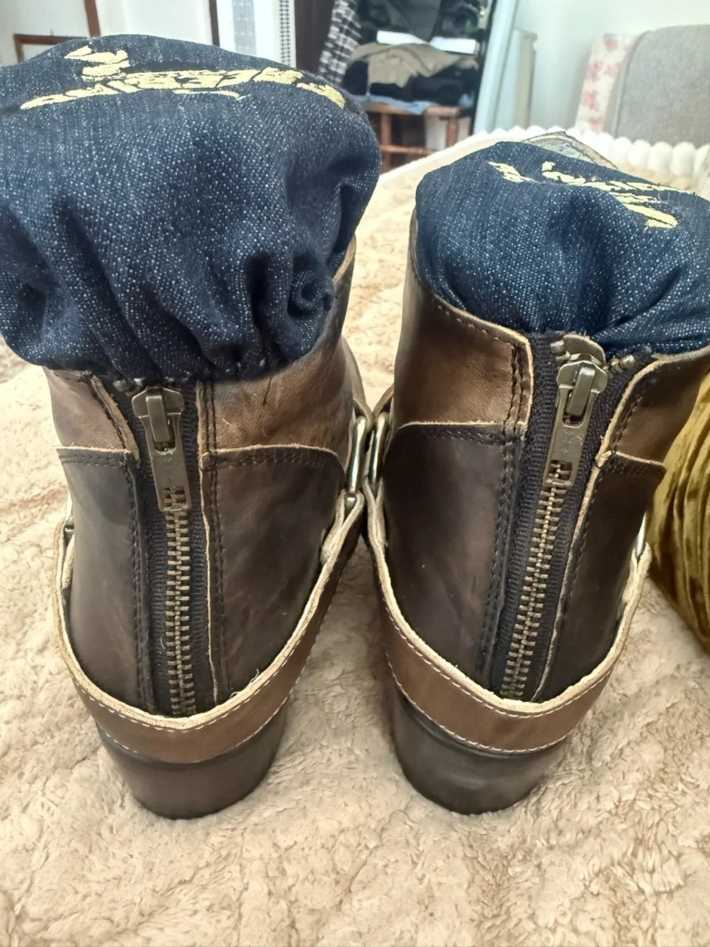 Freebird by Steven Santiago Brown Color Ankle Boots Zipper Back SZ 8 New no Box - Picture 9 of 10